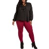 Poetic Justice Curvy Women's Chiffon Button Up Neck Tie Blouse - 4 of 4