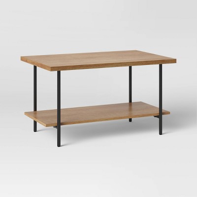 Wood And Metal Desk With Shelves Natural - Room Essentials™ : Target