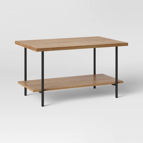 Wood and Metal Writing Desk with Storage Natural - Room Essentials™