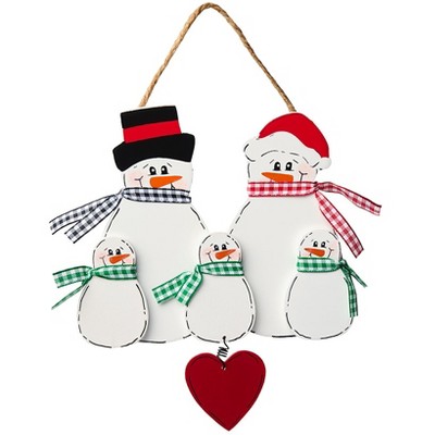 The Lakeside Collection Christmas Personalized Snowman Family Ornament