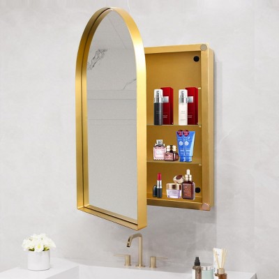 24x36 Inch Mirrored Medicine Cabinet Arched Recessed Medicine Cabinet For Bathroom With Mirror And Adjustable Shelf-The Pop Home