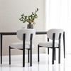 Set of 2 Dining Chairs, Upholstered Boucle Kitchen Chairs with Wing Back and Black Metal Legs, Comfy Accent Side Chairs for Dining Room or Kitchen - 3 of 4