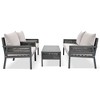 CAVINAS 4-Piece Patio Outdoor Seating Sets with Tempered Glass Table, Patio Conversation Set Deep Seating with Thick Cushion, Gray - 3 of 4