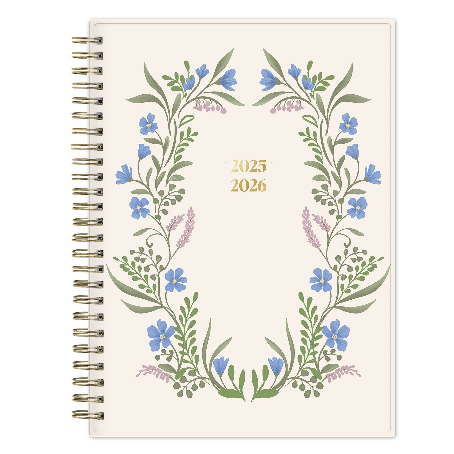 The Everygirl 5.875"x8.625" 2025-2026 Weekly/Monthly Wirebound Planner Notes Clear Cover Belaro Wreath