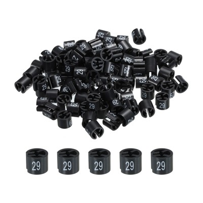 Unique Bargains Round Plastic Reusable Garment Hanger Marker Number Tag Black 100 Pcs