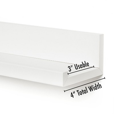 Elegant White Engineered Wood Floating Shelf Trio for Versatile Display