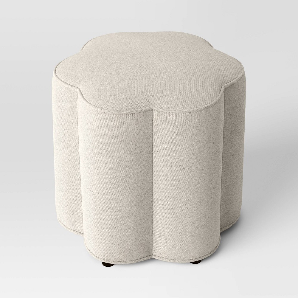 Scallop Upholstered Ottoman Cream - Room Essentials™