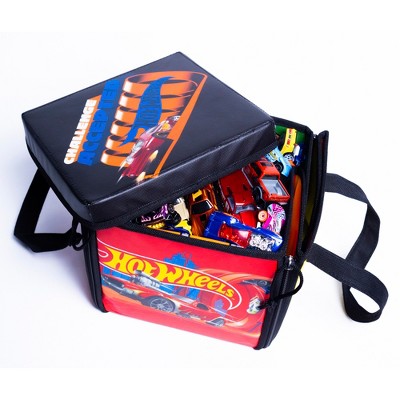 Hot Wheels ZipBin Orange Storage Case with Racetrack Playmat