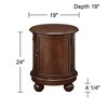 Elm Lane Kendall Vintage Espresso Wood Round Accent Table 19" Wide with Door and 2-Shelf Dark Brown for Living Room Bedroom Bedside Entryway Office - 4 of 4