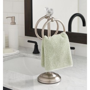 Home Mart Goods Brushed Satin Nickle Stainless Steel Dove Double Ring Fingertip Towel Holder With Heavy Base - 1 of 4