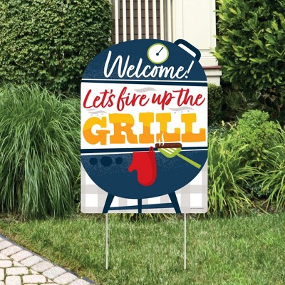Big Dot of Happiness Fire Up the Grill - Party Decorations - Summer BBQ Picnic Party Welcome Yard Sign