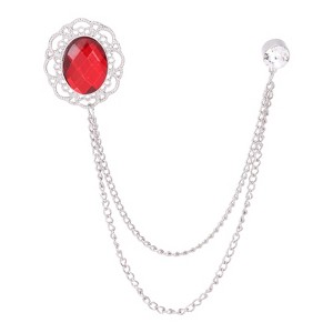 Unique Bargains Alloy Rhinestones Tassel Chain Hanging Fashion Durable Oral Brooch - 1 of 4