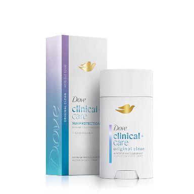 Dove Beauty Clinical 96-Hour Protection Antiperspirant & Deodorant Stick - Original Clean - 2.6oz: Vegan, Solid Form, Suitable for Sensitive Skin