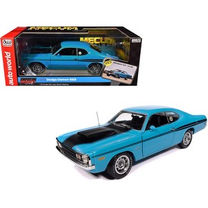 1972 Dodge Demon GSS "Mecum Auctions" Petty Blue with Black "American Muscle" Series 1/18 Diecast Model Car by Auto World - 1 of 4