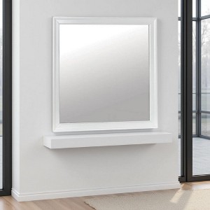Royal Hampton Dresser Vanity Mirror, 38 Inch Square Frame, White Solid Wood - 1 of 4