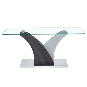 NicBex Modern 39.4" Rectangle Coffee Table with Glass Top for Living Room and Office - 1 of 4