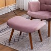 Silky Velvet Contemporary Accent Chair with Diamond Button Tufting and Ottoman - 2 of 4
