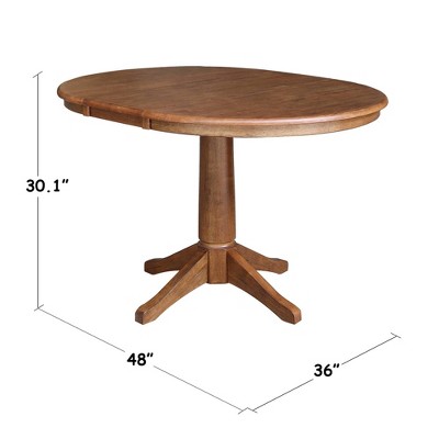 Eco-Friendly Distressed Oak Round Extendable Counter Table