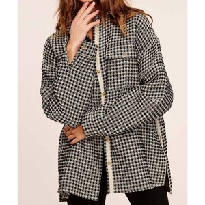 Women's Waffle Textured Oversized Shacket - LA MIEL - 1 of 3