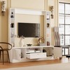 FUFU&GAGA White Entertainment - center TV Cabinet: Ample Storage, Modern Design, Smooth Operation - 3 of 4