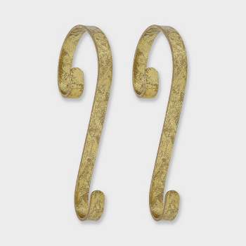 2ct Stocking Holder Gold Foil - Stocking Scrolls