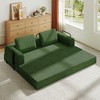 Zeus & Ruta Corduroy Foldable Sofa Bed with Cylindrical Pillow and Fixed-Shape Frame for Living Room, Bedroom, Lounge, Studio - 3 of 4