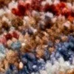 cream, light blue, beige, rust, dark red, navy