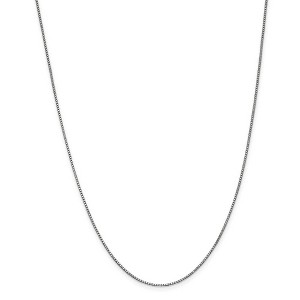 Black Bow Jewelry 1mm 14k White Gold Classic Box Chain Necklace - 1 of 4