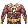 Men's Jla Shazam Uniform (Front Back Print) Long Sleeve Costume T-Shirt - 2 of 4