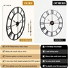 30 Inch Large Wall Clock Modern Oversized Roman Numeral Black Metal Decorative Living Room House Warming Gift New Home - 3 of 4