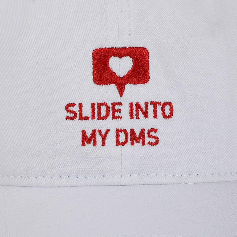 Valentine's Day Slide Into My DMs White Dad Hat, 4 of 7