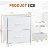 SEVOBAL 2PCS Nightstand 2 Drawers Bedside Table Removable Bins Sturdy Organizer Furniture for Bedroom Nursery Closet Living Room, White, 18"*11.8"*20" - 3 of 4