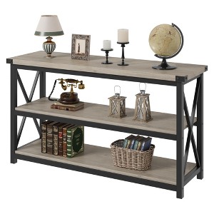 Entryway Table, Narrow Long Console Table with Storage, 3 Tier Wood Sofa Table for Living Room, Industrial Behind Couch Table, Hallway Table - 1 of 4