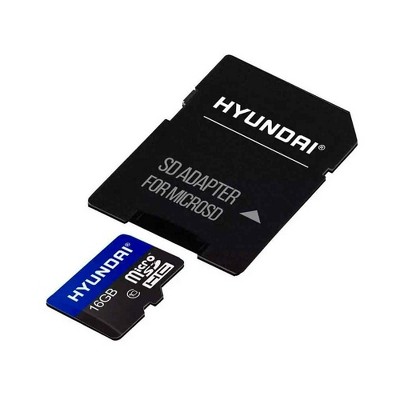 Hyundai 16GB microSDHC UHS-1 (U1) Memory Card with Adapter, Class 10 - 25MB/S Read Speed and 12MB/S Write Speed