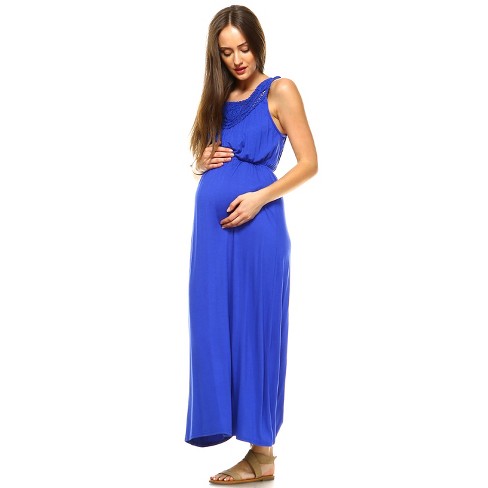 Maternity Kadyn Maxi Dress Royal Blue X Large - White Mark : Target