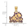 Black Bow Jewelry 14k Yellow Gold Plated Sterling Silver Texas Christian Horned Frogs NCAA Small Pendant - 2 of 3