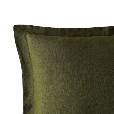 Olive Green Full/Queen Linen Duvet Cover Set