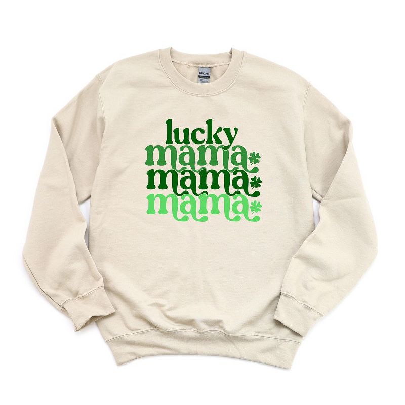 Simply Sage Market Women's Graphic Sweatshirt Lucky Mama Clovers Stacked St. Patrick's Day, 1 of 5