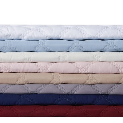 Blush Microfiber Overfilled Lattice Quilt Full Set