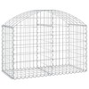 vidaXL Galvanized Iron Arched Gabion Basket, Decorative and Sound-Insulating Garden Barrier with Durable Construction and Wide Application, Silver - 2 of 4