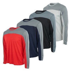 Premium Men’s Active Long Sleeve Tees Wicking Athletic UV Ray Protection, Up to 3XL, Pack of 4 - 1 of 4