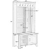 Entryway Hall Tree Organizer, Modern Storage Bench with Sliding Doors, Coat Rack with Hooks, Adjustable Shelves for Living Room, Hallway - 2 of 4