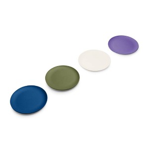 Red Rover 7" 4pk Bamboo Kids' Plates Blue/Green/Purple: BPA-Free Baby & Toddler Dining Plates, Dishwasher-Safe - 1 of 3