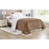 Plazatex Soft Plush Corduroy Lined Oversized Blankets All Season Comfort for Bedroom or Lounging on Couch Taupe - Queen - 4 of 4