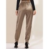 INSPIRE CHIC Women's Drawstring Elastic Waist Ankle Length Satin Joggers Pants with Pocket - 4 of 4