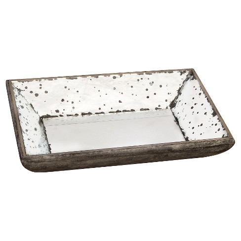 Vintage Finish Mirrored Glass Tray - 9x13" - image 1 of 4