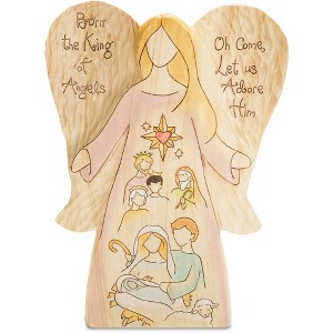Pavilion Gift Company - King of Angels - 10" Angel with Nativity Scene - Decorative Objects - 1 of 4