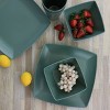 Gibson Home Grayson Melamine 12 Piece Square Dinnerware Set in Green - image 2 of 4