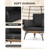 Oversize Wicker Egg Chair Outdoor with Steel Frame, Egg Basket Lounge Chair with 4 Cushions, Egg-Shaped Chair for Patio, Porch, Backyard - 4 of 4