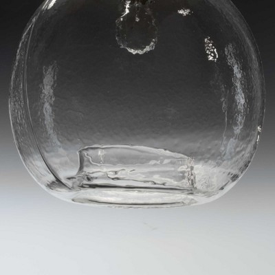 Graphite Smoked Glass Single Light Pendant with Bronze Accents